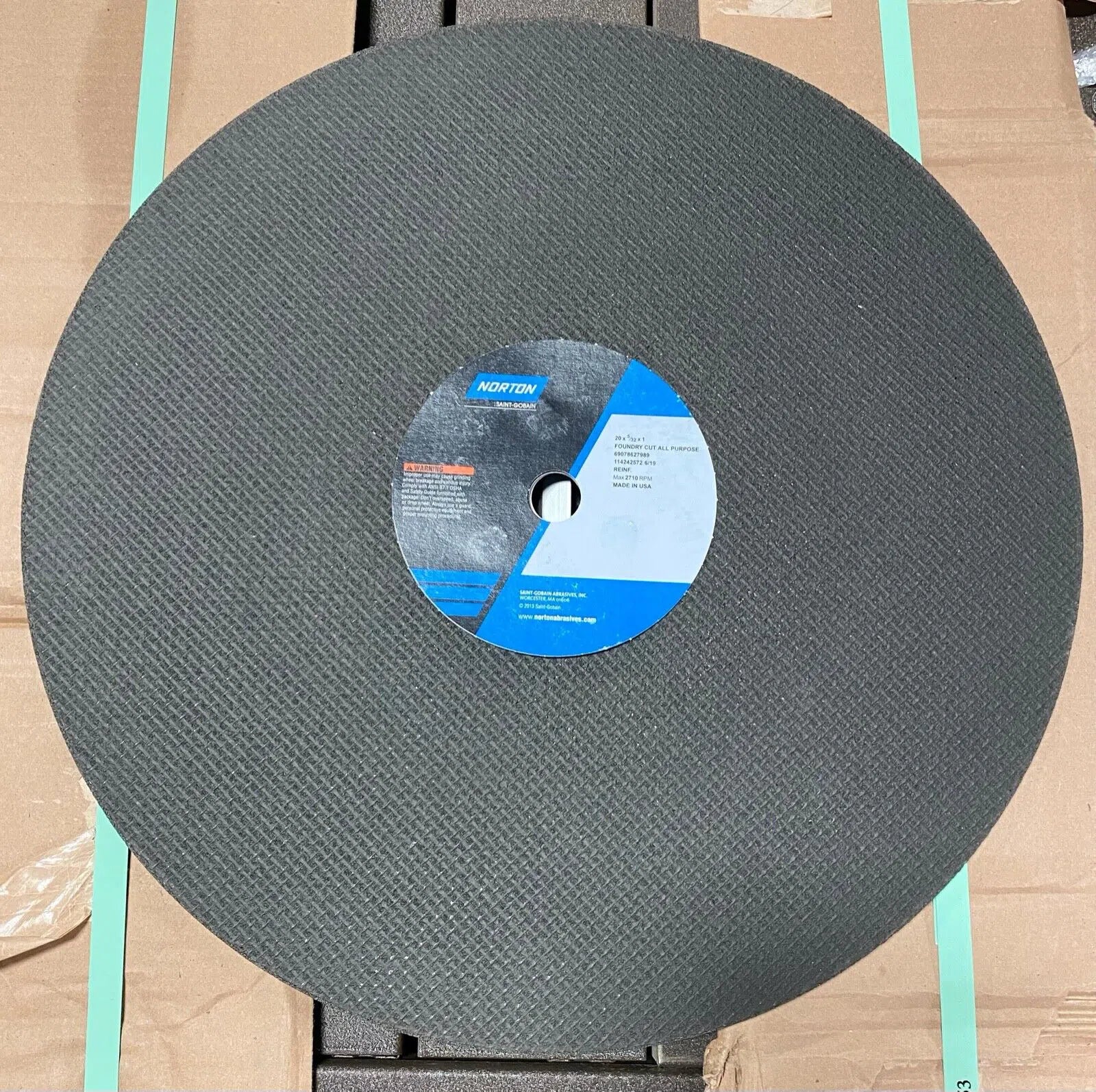 Norton Surface Grinding Wheel 20" x 5/32" x 1" Aluminum Oxide 24 Grit