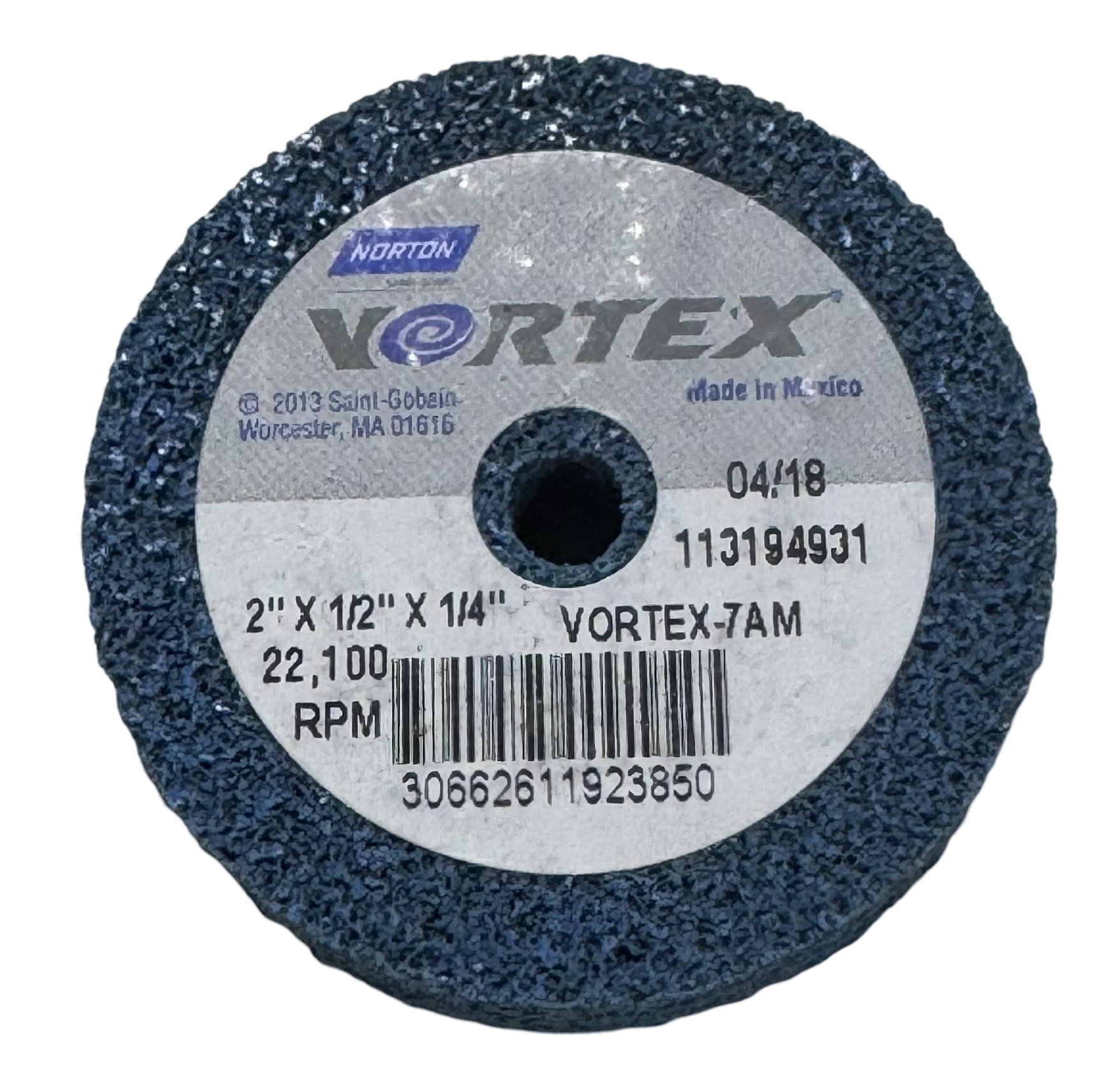 Norton VORTEX 2" x 1/2" x 1/4" Unitized Deburring Wheel Aluminum Oxide Medium