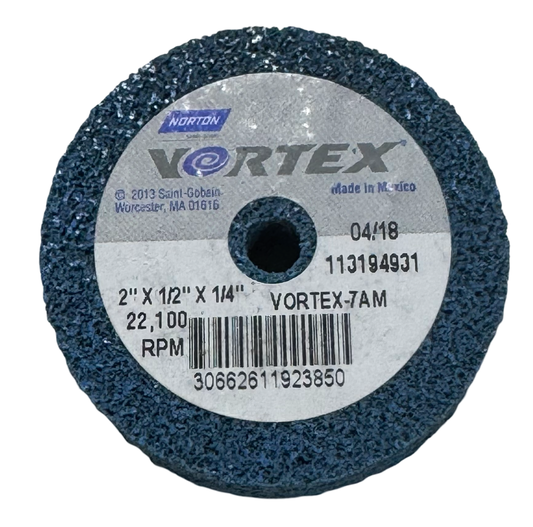 Norton VORTEX 2" x 1/2" x 1/4" Unitized Deburring Wheel Aluminum Oxide Medium