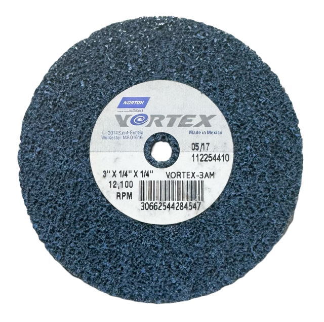 Norton VORTEX 3" x 1/4" x 1/4" Unified Wheel Medium Aluminum Oxide