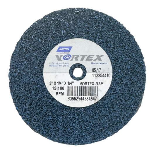 Norton VORTEX 3" x 1/4" x 1/4" Unified Wheel Medium Aluminum Oxide