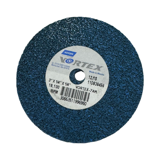 Norton VORTEX 3" x 1/4" x 1/4" Unitized Wheel Aluminum Oxide Medium Grade