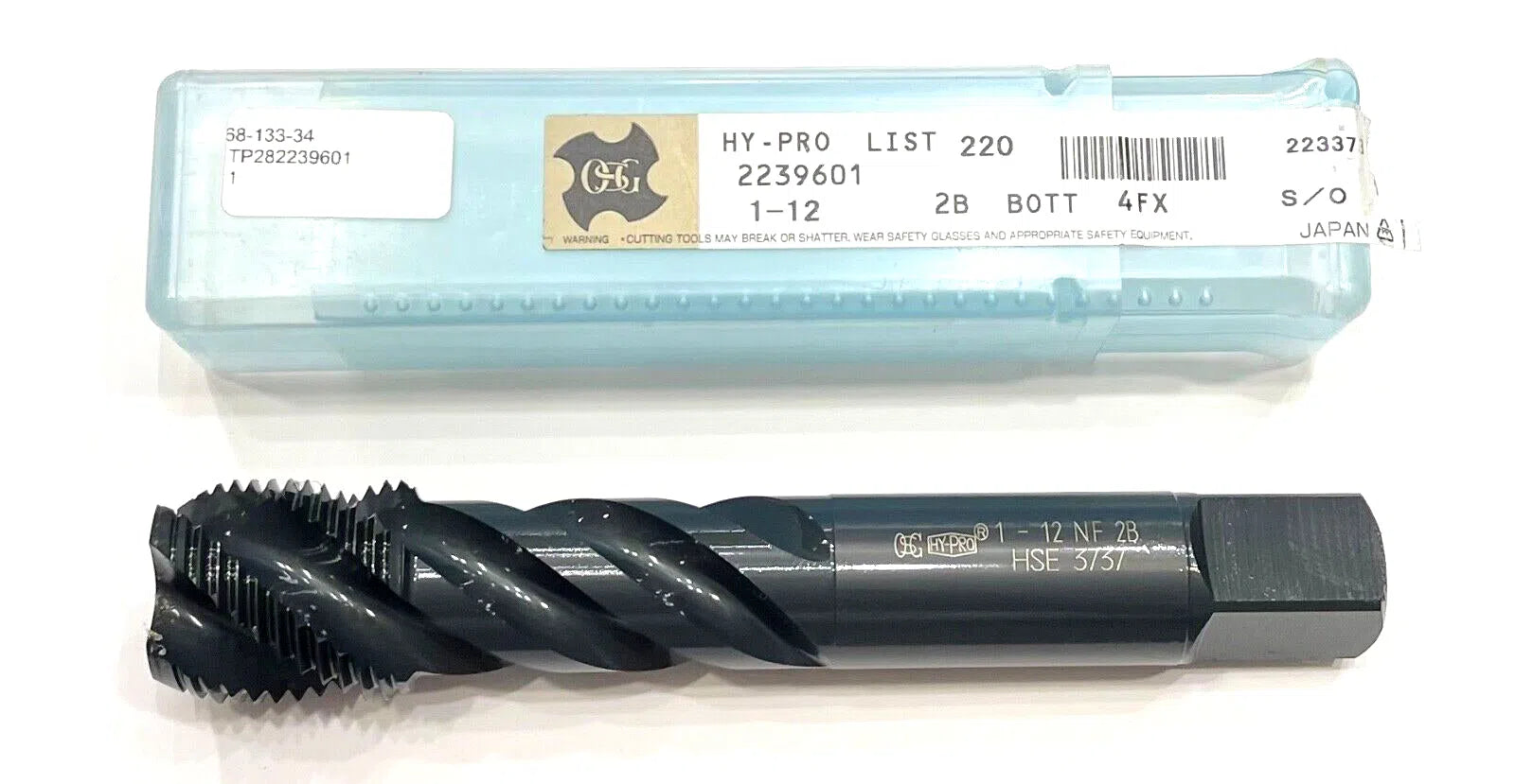 OSG 1"-12 HSS Tap Modified Bottoming Spiral Flute Tap 4FL 2B High Performance