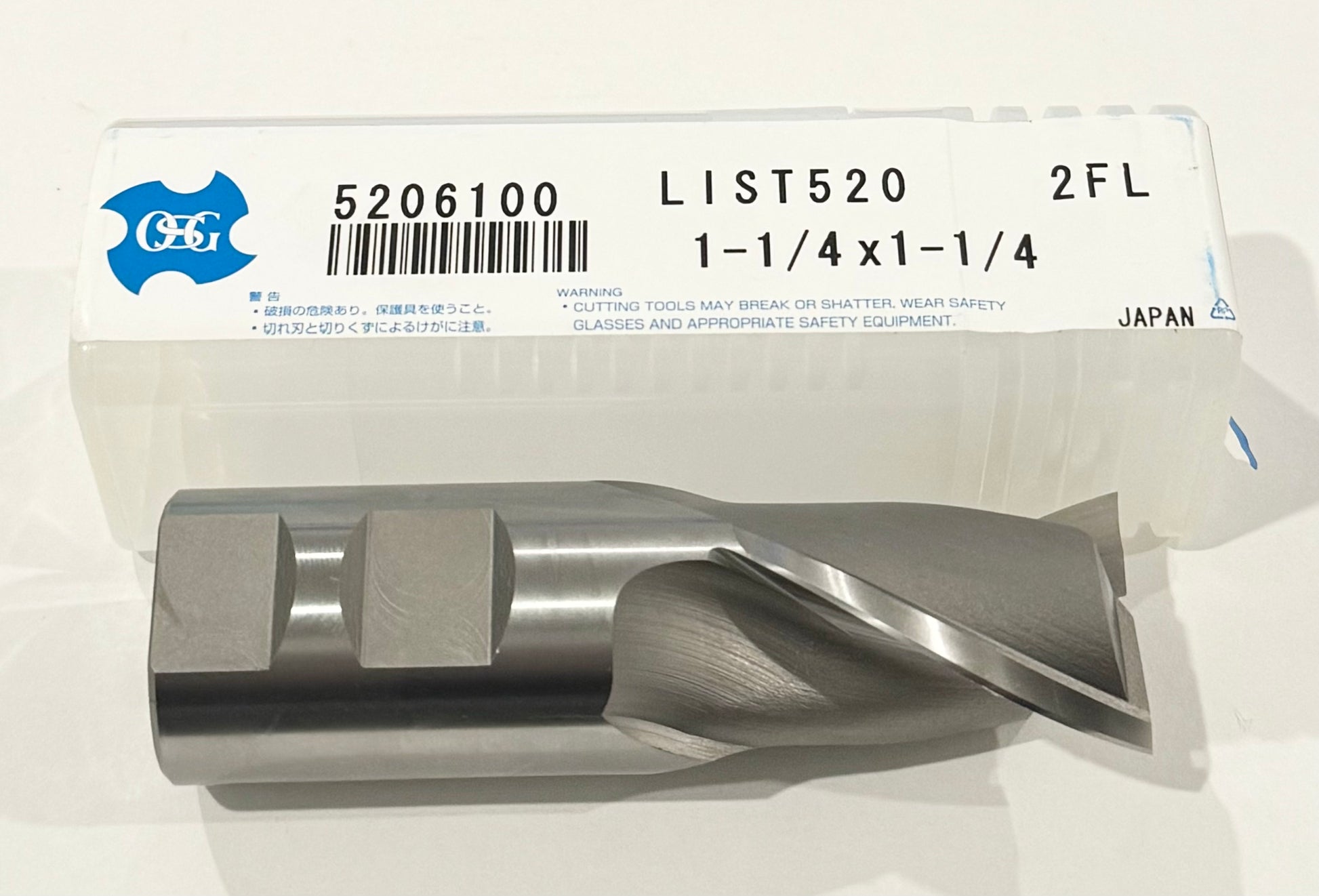 OSG 1-1/4" Cobalt End Mill 2 Flute 1-1/4" Shank