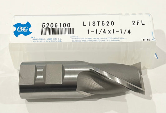 OSG 1-1/4" Cobalt End Mill 2 Flute 1-1/4" Shank