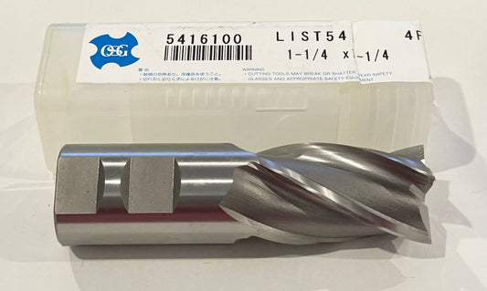 OSG 1-1/4" Cobalt End Mill 4 Flute 1-1/4" Shank
