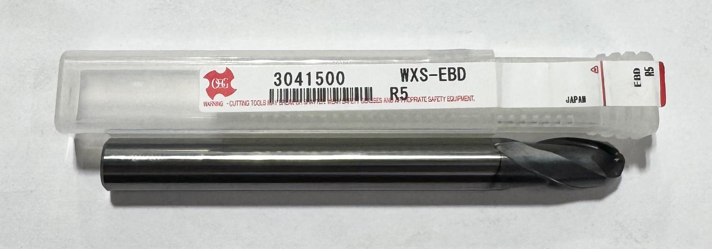 OSG 10mm Carbide Ball End Mill 2 Flute AlTiCrSiN Coated