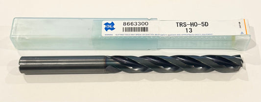 OSG 13mm Solid Carbide Drill 5xD Coolant Thru WD1 Coated 3 Flute