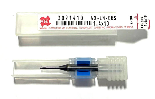 OSG 1.4mm Carbide End Mill WXL Coating Stub Length Shrink Fit 2 Flute 3021410