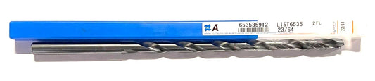 OSG 23/64" Solid Carbide Drill 15xD EgiAs Coated Coolant Thru 2 Flute 140° Drill