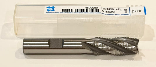 OSG 7/16" Cobalt Roughing End Mill 4 Flute Fine Pitch 3/8" Shank