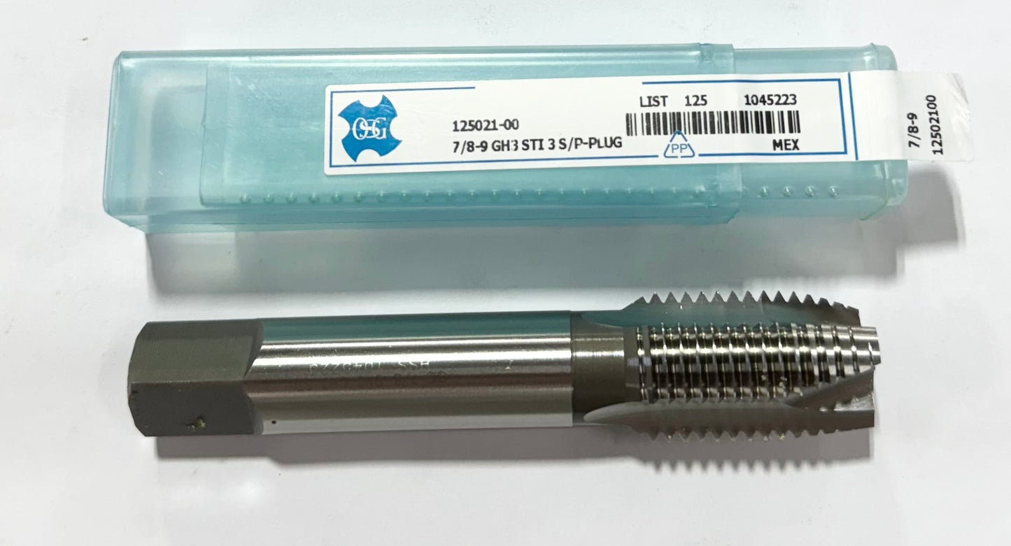 OSG 7/8"-9 HSS STI Spiral Point Plug Tap 3 Flute GH3