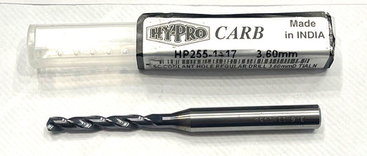 OSG Hy-Pro 3.60mm Solid Carbide Drill 5xD TiAlN Coated Coolant Thru Drill