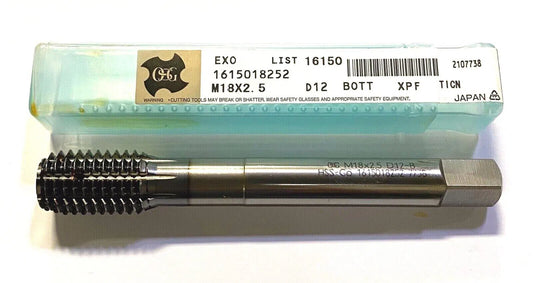 OSG M18 x 2.5mm Cobalt Thread Forming Tap TiCN Coated D12 Coolant Thru