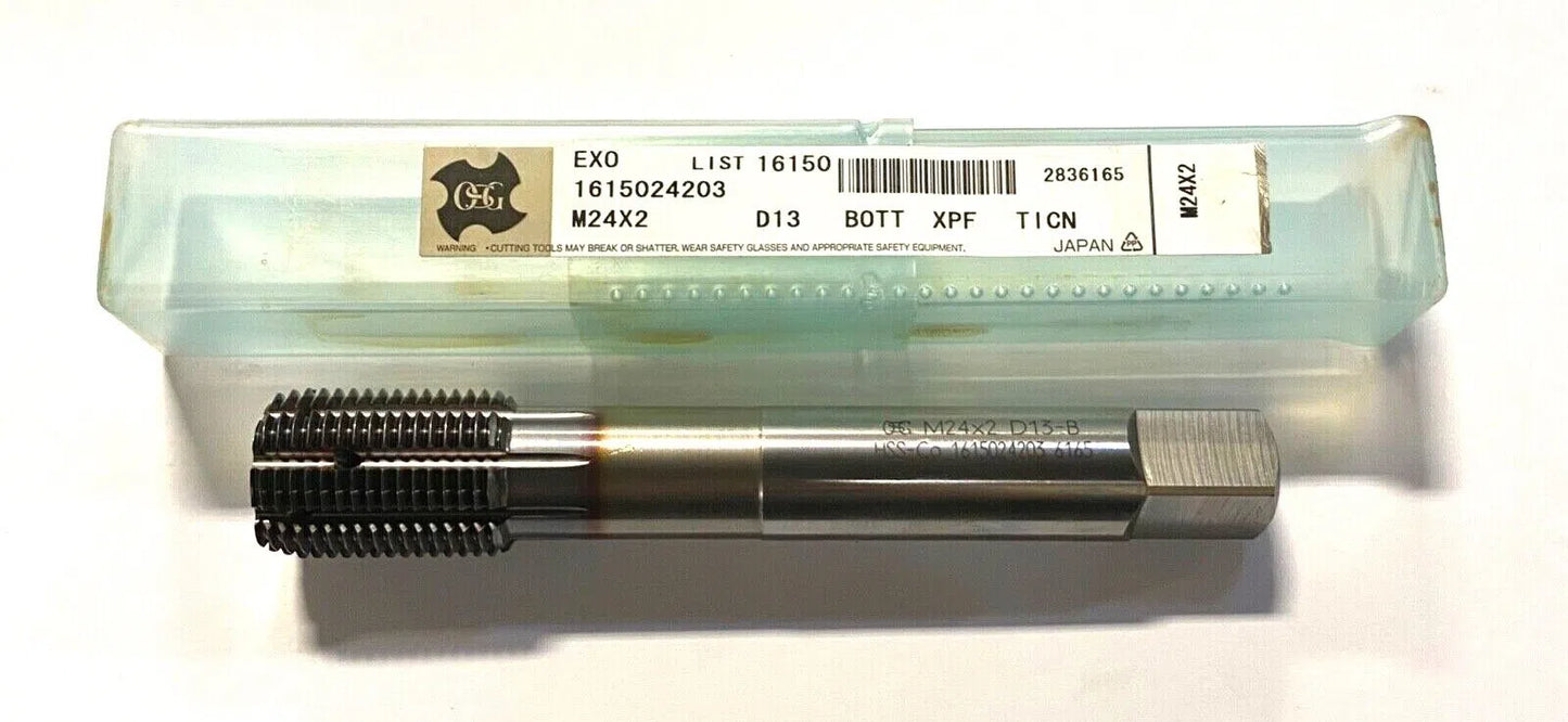 OSG M24 x 2mm Cobalt Thread Forming Tap TiCN Coated D13 Coolant Thru