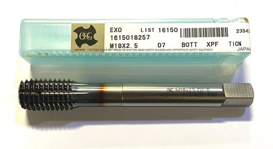 OSG M18 x 2.5mm Cobalt Thread Forming Tap TiCN Coated D7 Coolant Thru THL 2-1/2″
