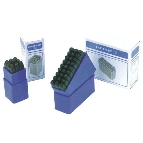 OZARK 36pc 1/8" Letter & Number Stamp Punch Set 27 Letters 9 Numbers A-Z & 0-8