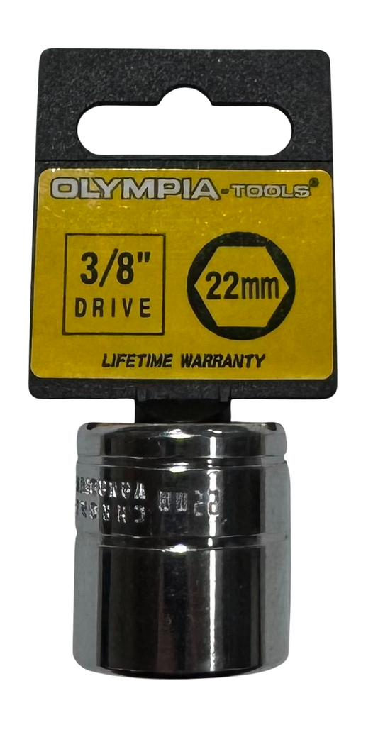 Olympia 3/8" Drive 22mm Socket 6 Point Chrome Vanadium