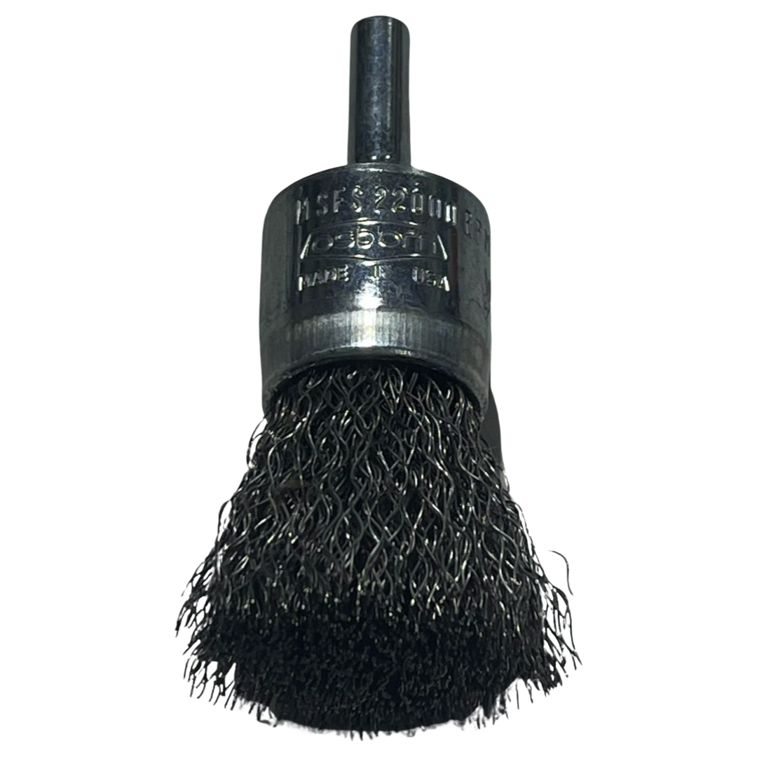 Osborn 3/4" End Brush Crimped Wire 1/4" Shank .010" Wire USA Made 30059