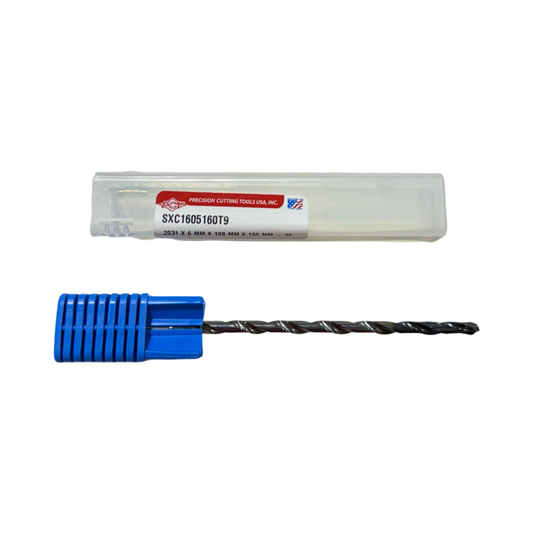 PCT 13/64" Solid Carbide Drill 16xD TiAlCN Coated 2 Flute Coolant Thru USA