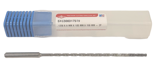 PCT 1/8" Solid Carbide Drill 30xD Double Margin Coolant Thru TiAICN 135 Deg