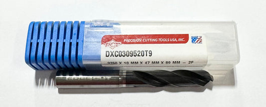 PCT 3/8" Solid Carbide Drill 3xD Coolant Thru TiAlCN Coated 2FL 140 Deg Point