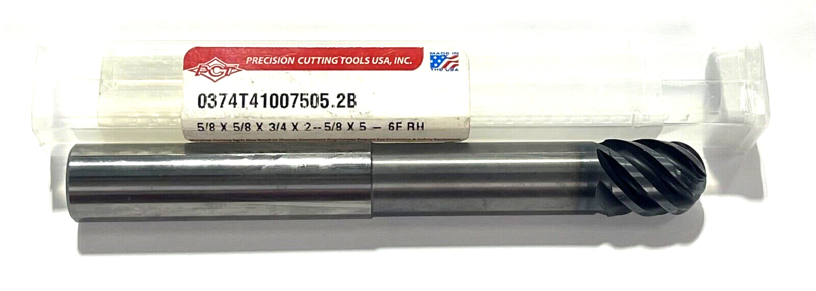 PCT 5/8" Carbide Ball Nose End Mill with Neck Relief TiAlCN Coating 6FL USA Made
