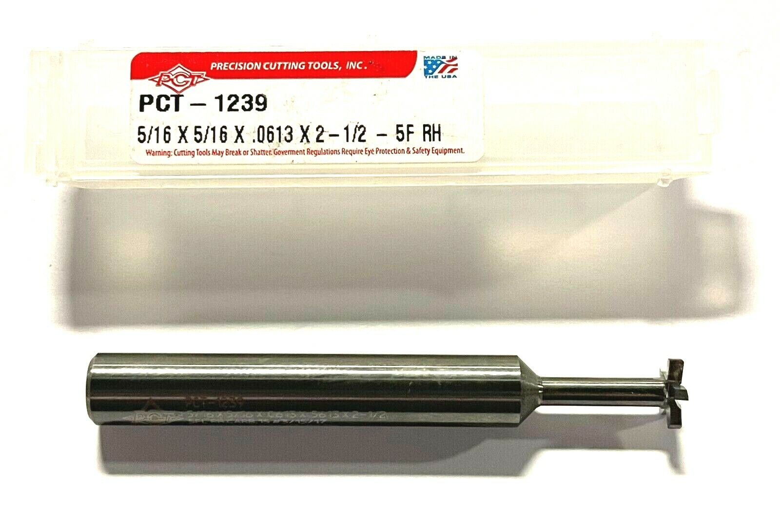 PCT Solid Carbide Dovetail Cutter 5/16" x 5/16" x .0613 x 2-1/2" 5 Flute USA