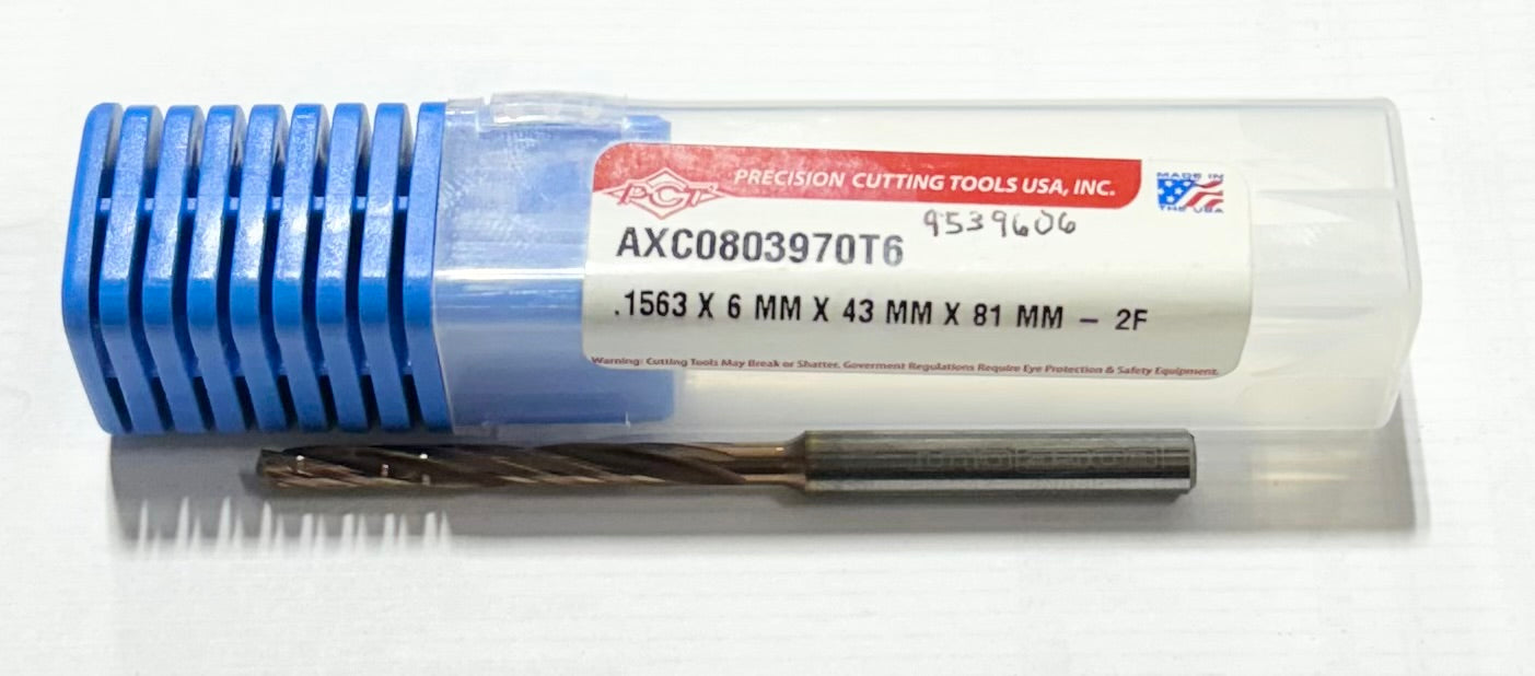 PCT .1563" Solid Carbide Drill 8xD ZrCN Coated 2 Flute Coolant Thru
