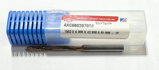 PCT .1563" Solid Carbide Drill 8xD ZrCN Coated 2 Flute Coolant Thru