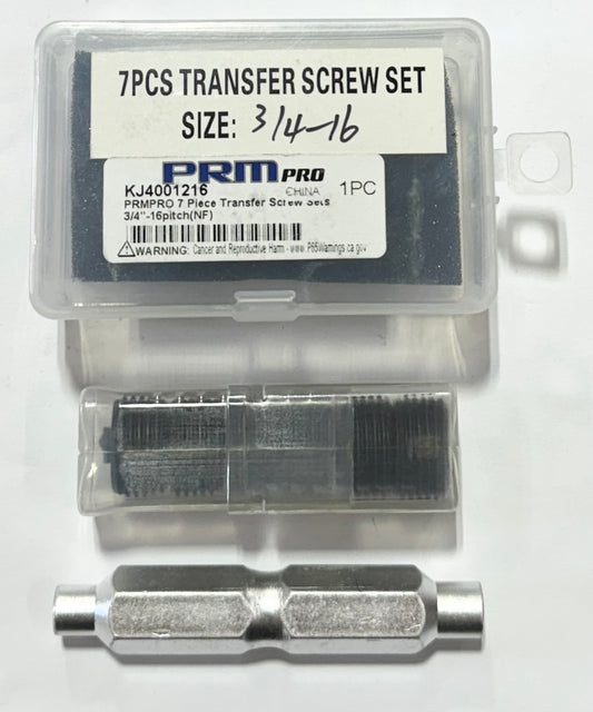 PRM Pro 7 Piece Transfer Screw Set 3/4"-16 Pitch (NF)
