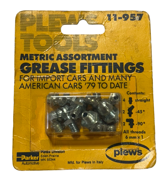 Plews 8 Piece Metric Grease Fitting Assortment - Straight, 45 & 90 Deg