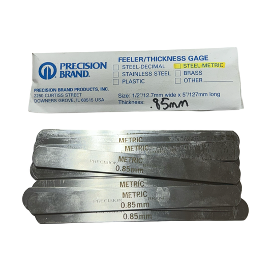 Precision Brand 0.85mm Metric Steel Feeler Gage 12.7mm x 127mm Blades 10pk