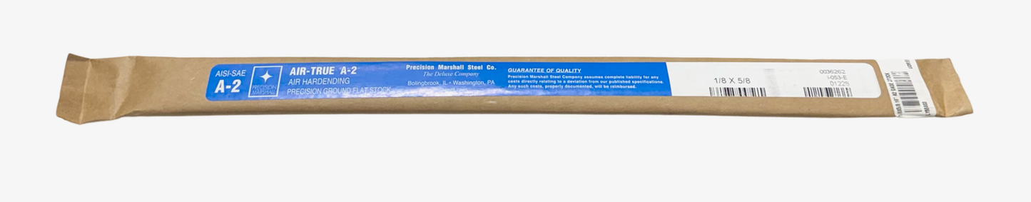 Precision Marshall 18" x 1/8" x 5/8" Air Hardening Flat Stock USA Made