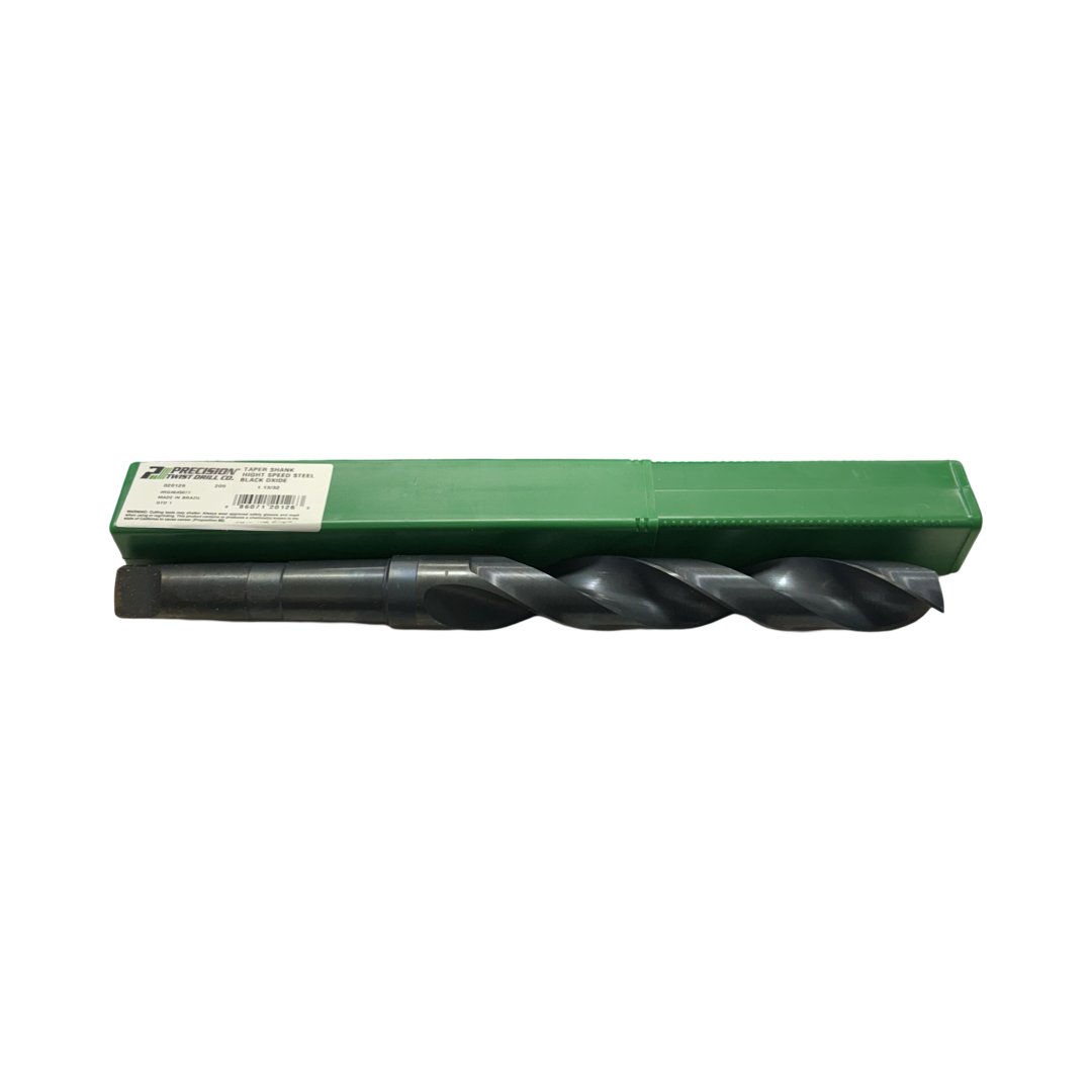 Precision Twist Drill 1-13/32" HSS Taper Shank Drill 4MT Black Oxide 118 Deg