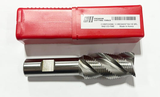 ProCut 1-1/8" Cobalt Roughing End Mill 3 Flute 3/4" Shank