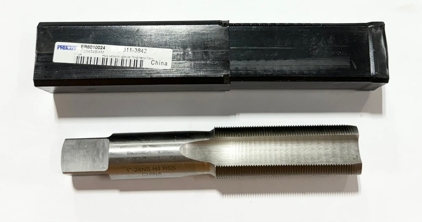 ProCut 1"-24 HSS Hand Tap 4 Flute Special Thread Plug Tap