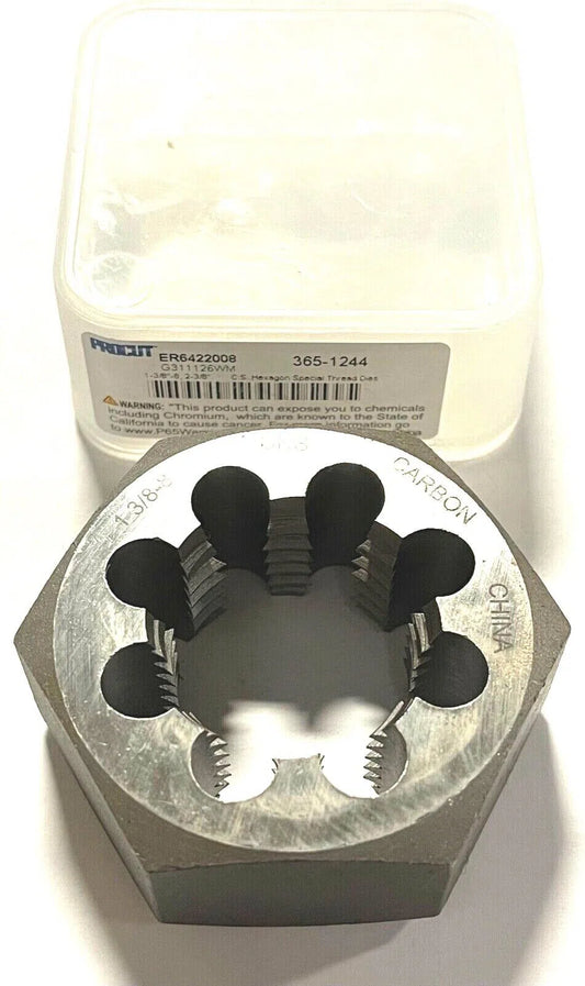 ProCut 1-3/8"-8 Hexagon Die Carbon Steel Special Thread