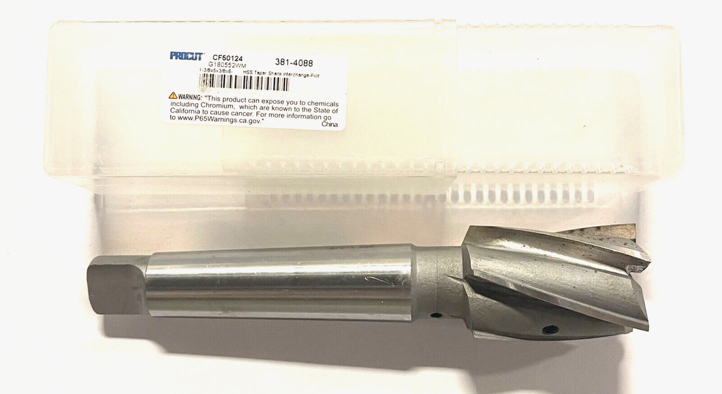 ProCut 1-3/8" HSS Taper Shank Interchangeable Pilot Counterbore 3MT