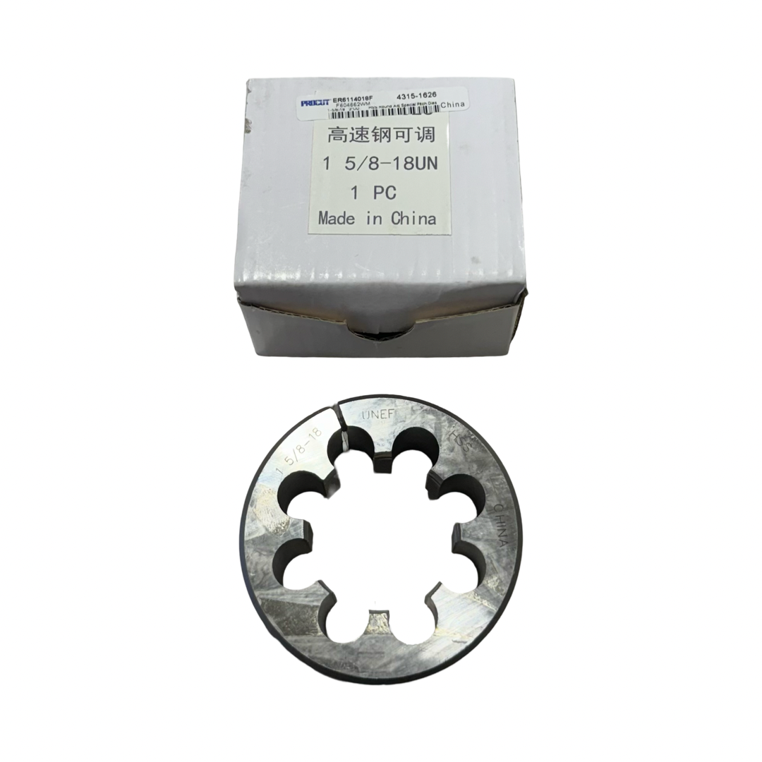 ProCut 1-5/8"-18 HSS Round Adjustable Special Pitch Die 3" Diameter