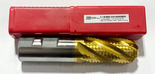 ProCut 1" Cobalt Ball Nose Roughing End Mill 5 Flute Tin Coated