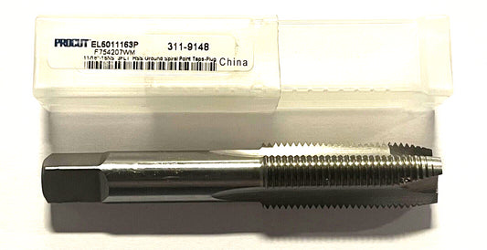 ProCut 11/16-16 Tap HSS Spiral Point Plug Tap 3 Flute H3 Bright Finish
