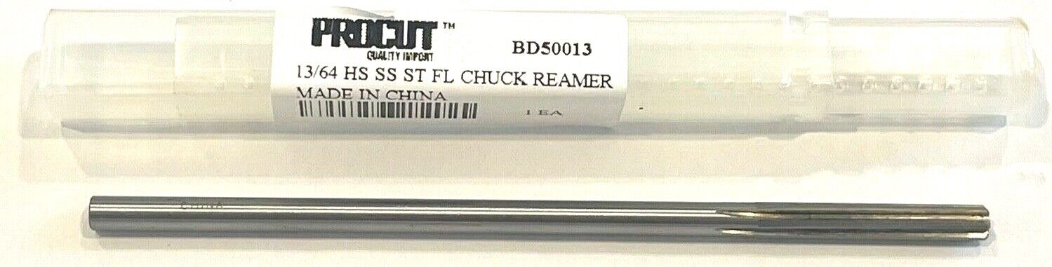 ProCut 13/64" HSS Chucking Reamer Straight Shank Straight Flute