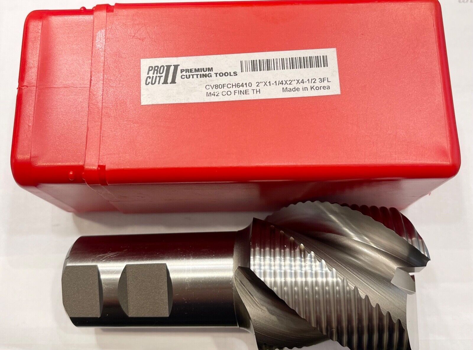 ProCut 2" Cobalt M42 Roughing End Mill Fine Tooth 45° Helix 3 Flute 1-1/4" Shank