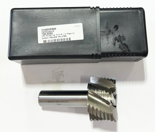 ProCut 2" HSS Roughing End Mill 6 Flute Stub Length Coarse 3/4" Shank
