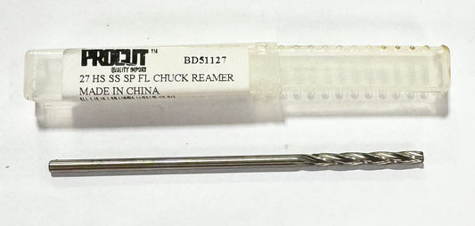 ProCut #27 HSS Spiral Flute Chucking Reamer Straight Shank