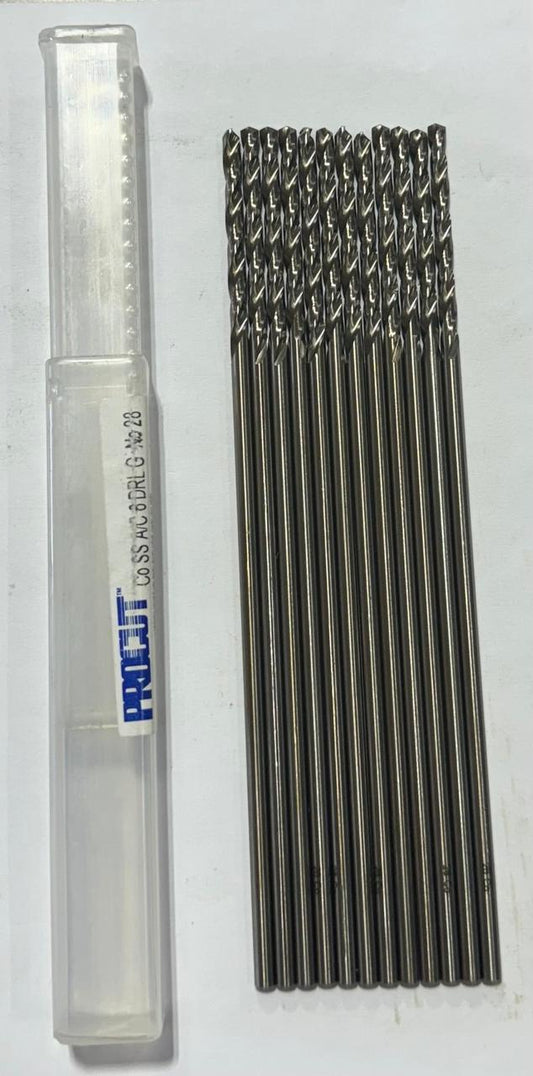 ProCut #28 Cobalt 6" Aircraft Extension Drills 135 Deg 12 Pack