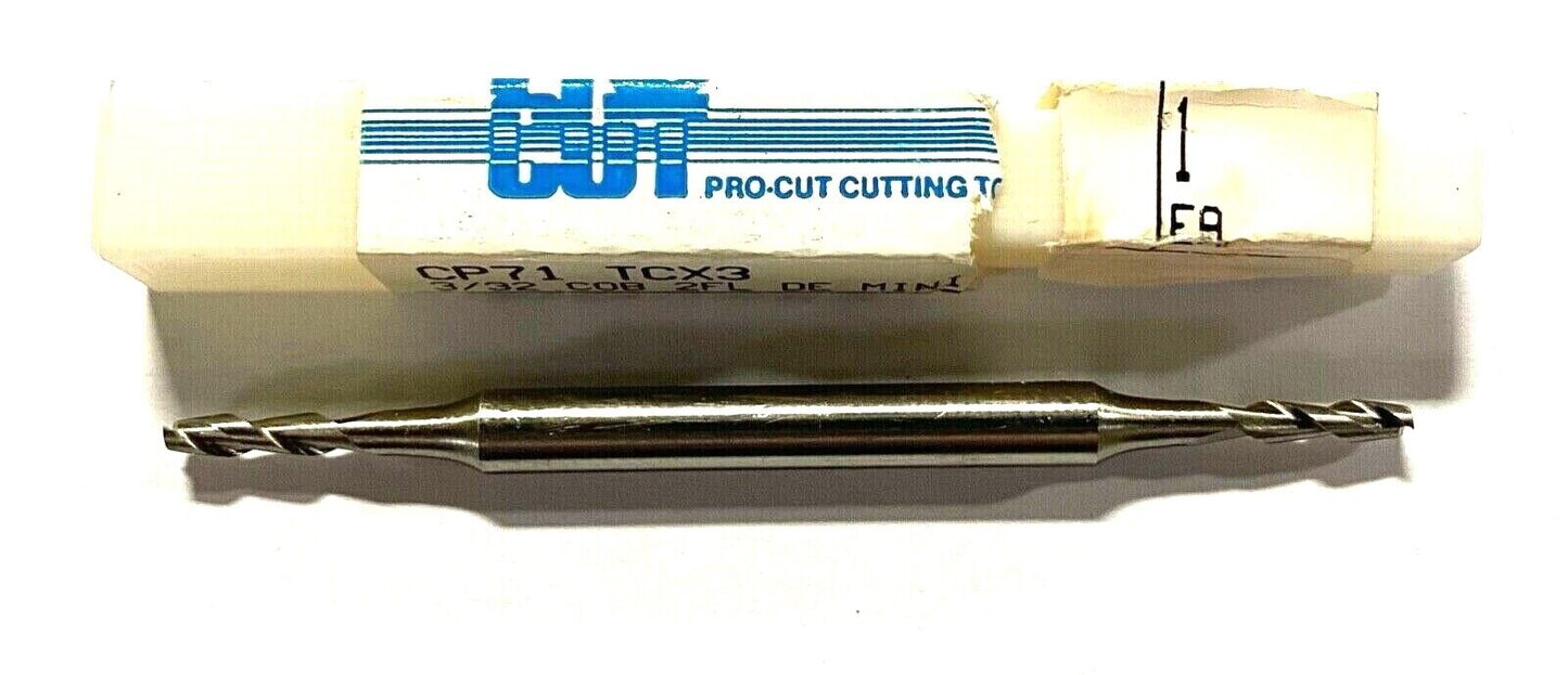 ProCut 3/32" Cobalt M42 Double End Mill Long Length 2 Flute