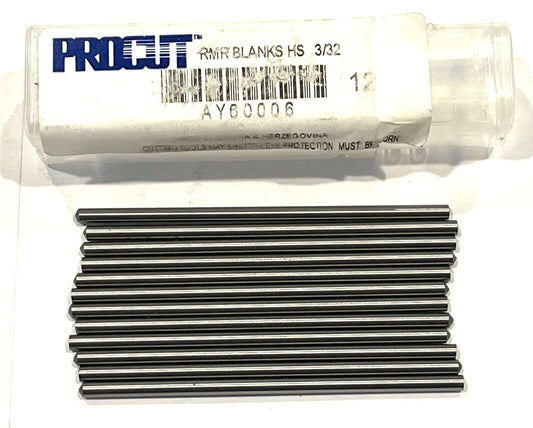 ProCut 3/32" HSS Reamer Blank Bright Finish 12 Pack