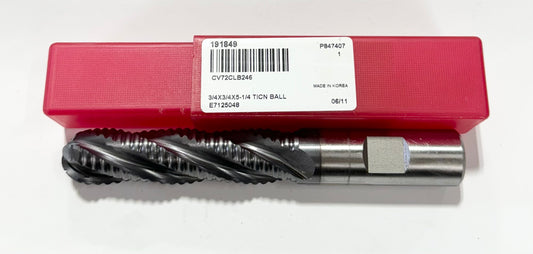 ProCut 3/4" Cobalt Ball Nose Roughing End Mill 4 Flute TiCN Coated